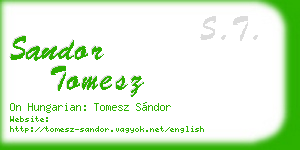 sandor tomesz business card